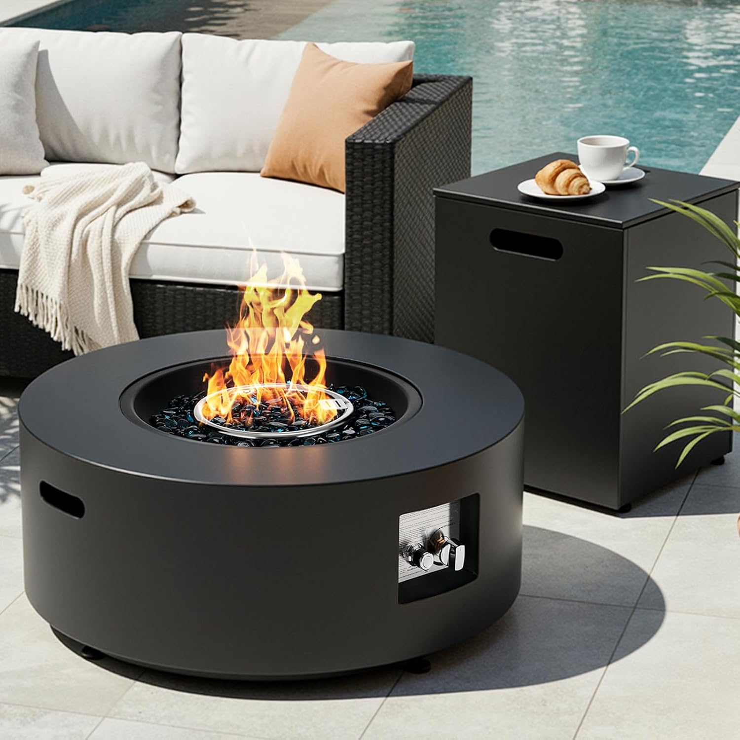 Outdoor Furniture Fire Table - مجموعة موقد نار دائري يعمل بالغاز