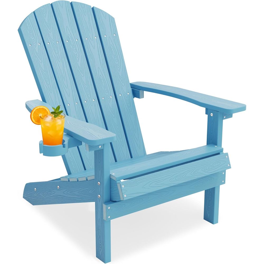Adirondack Chair Wood - كرسي أديرونداك مع حامل أكواب، كرسي