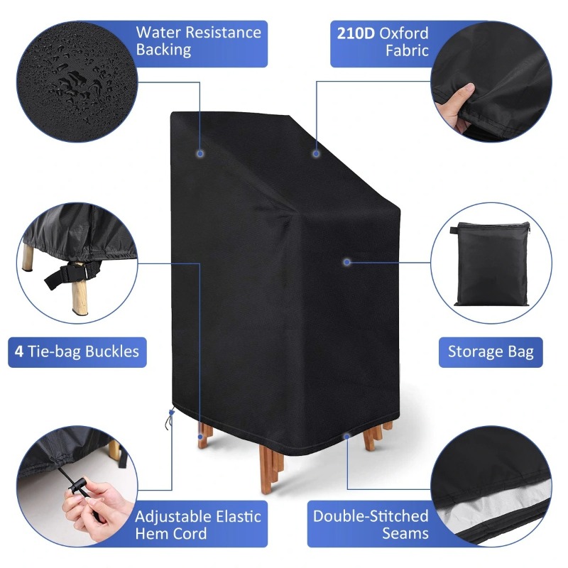 Outdoor Furniture With Covers - غطاء حماية من الغبار للكراسي المتراصة