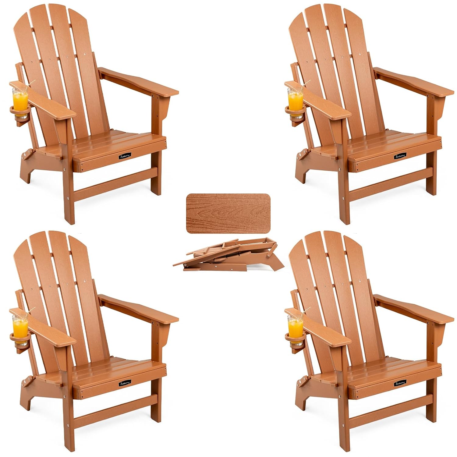 Adirondack Chair Wood - كرسي أديرونداك قابل للطي كبير الحجم