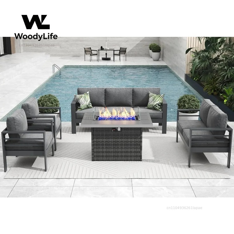Outdoor Furniture Fire Table - طقم أثاث حدائق حديث من الألومنيوم