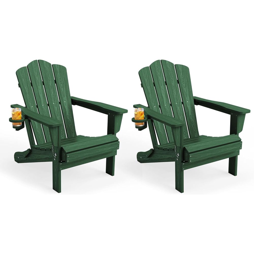 Adirondack Chair Wood - كرسي أديرونداك قابل للطي مع حامل