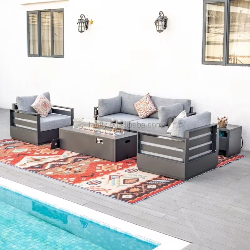 Outdoor Furniture Fire Table - طقم أثاث خارجي للفنادق والفلل، مجموعة