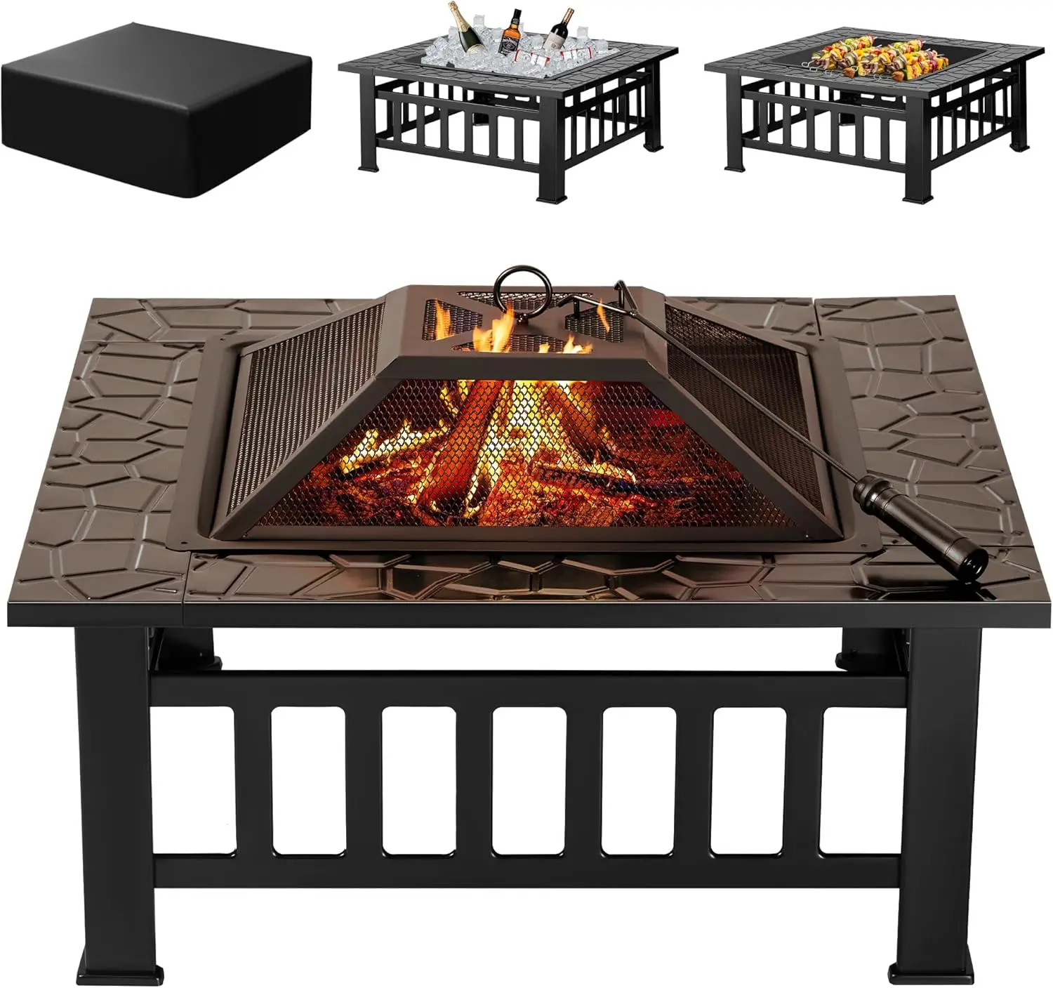 Outdoor Furniture Fire Table - موقد خارجي، موقد نار معدني بطول