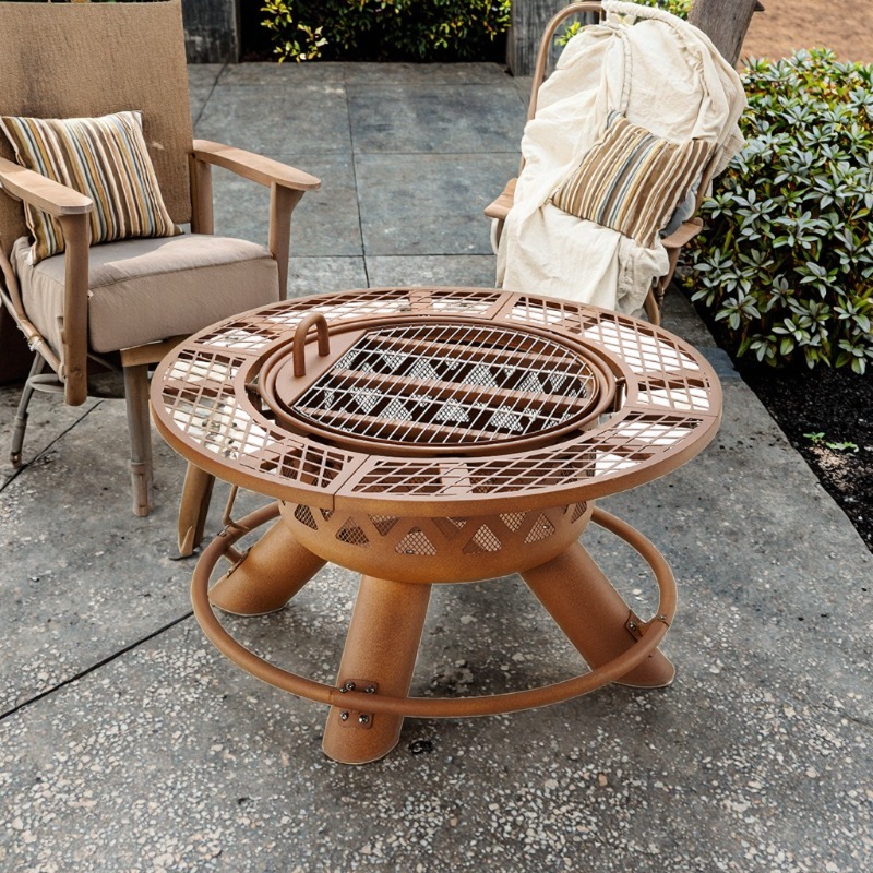 Outdoor Furniture Fire Table - مجموعة شواء وتدفئة خارجية حديثة لعام