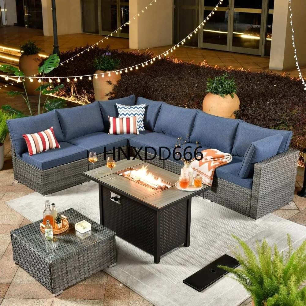 Outdoor Furniture Fire Table - طقم أثاث خارجي مكون من 8
