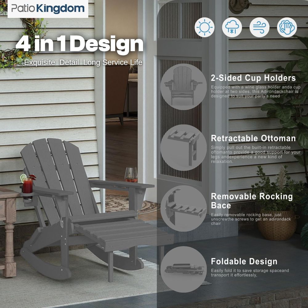 كرسي هزاز أديرونداك خارجي من ا - مراجعة Adirondack Chair Wood وسعره