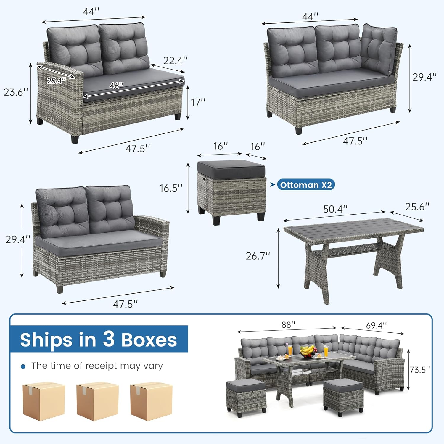 طقم أثاث للفناء مكون من 6 قطع، - مراجعة Outdoor Furniture Dining Set وسعره