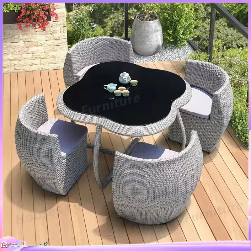 طقم طعام خارجي من الروطان، أثا - مراجعة Outdoor Furniture Dining Set وسعره