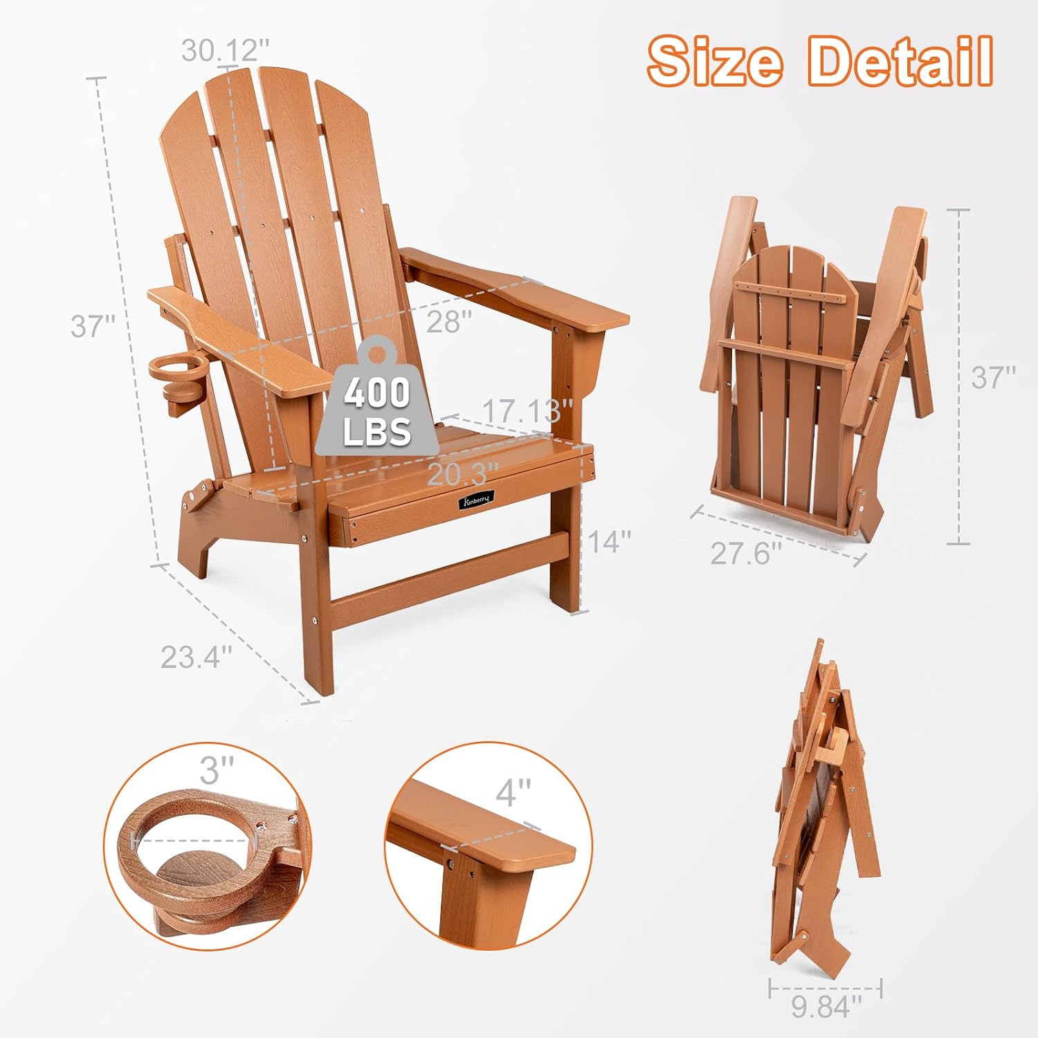 كرسي أديرونداك قابل للطي كبير  - مراجعة Adirondack Chair Wood وسعره