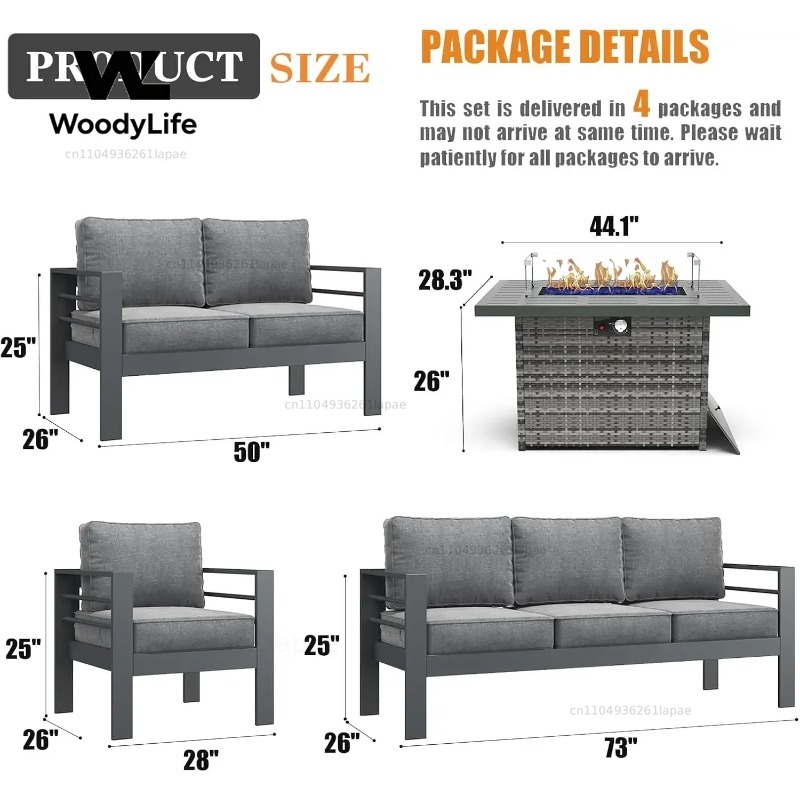 طقم أثاث حدائق حديث من الألومن - مراجعة Outdoor Furniture Fire Table وسعره