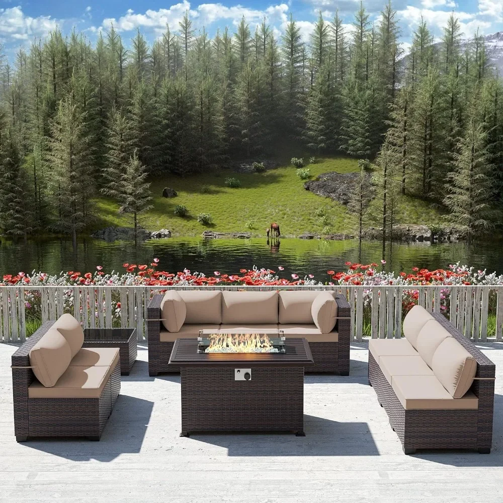 -مجموعة أثاث الفناء مع طاولة ح - مراجعة Outdoor Furniture Fire Table وسعره