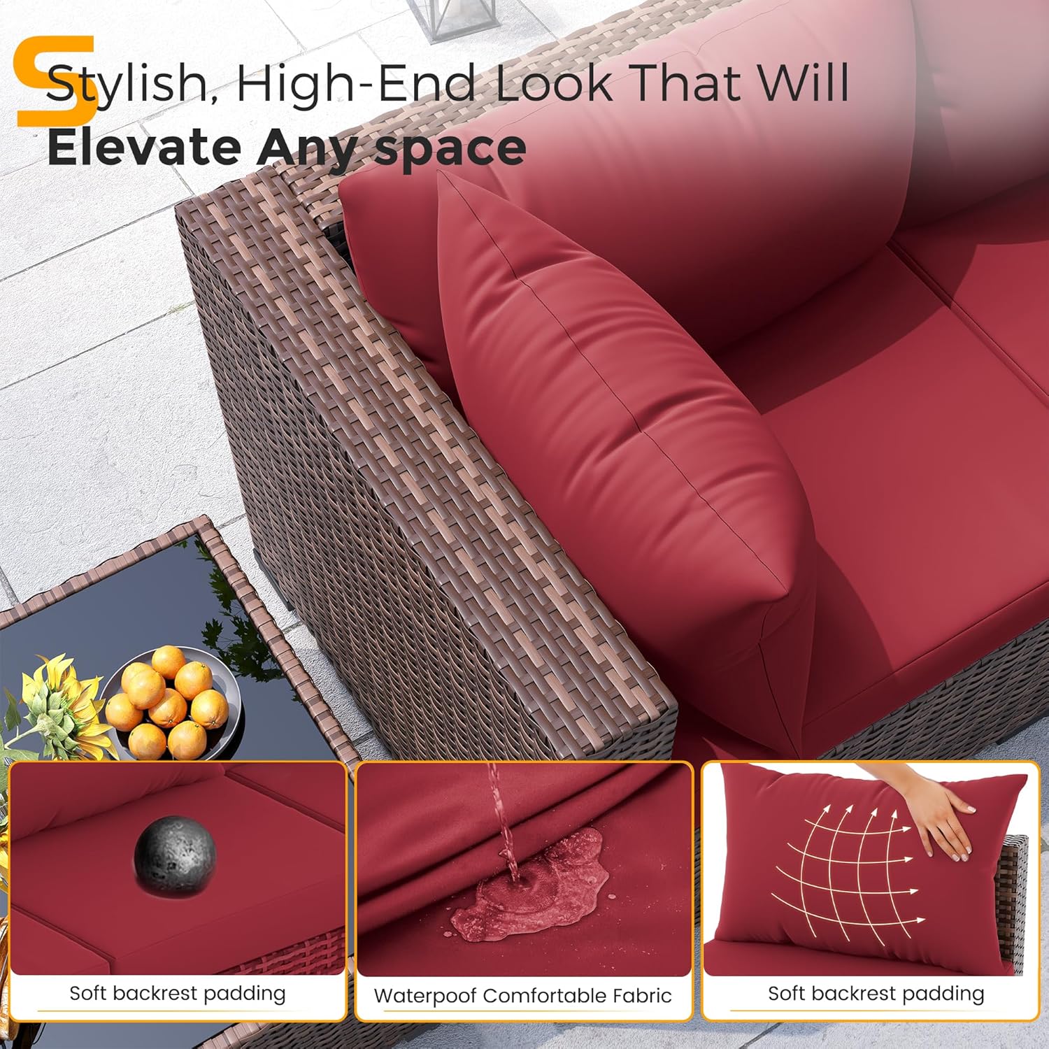 طقم أريكة من 8 قطع مصنوع من ال - مراجعة Outdoor Furniture Fire Table وسعره
