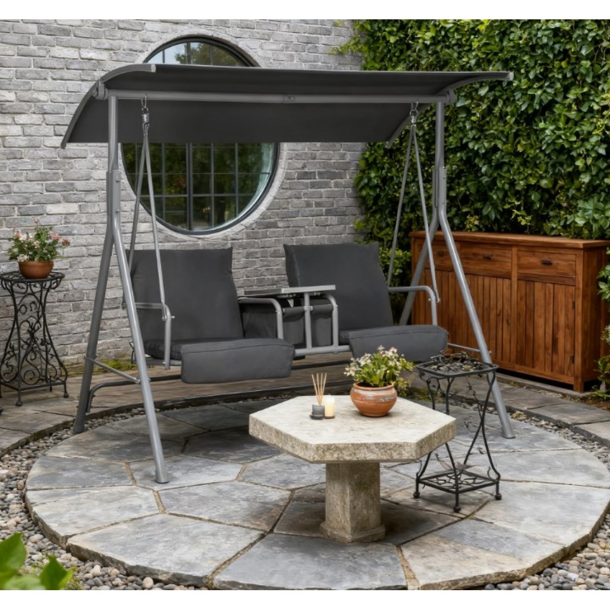 كرسي أرجوحة للفناء الخارجي، أر - مراجعة Garden Swing Chair وسعره