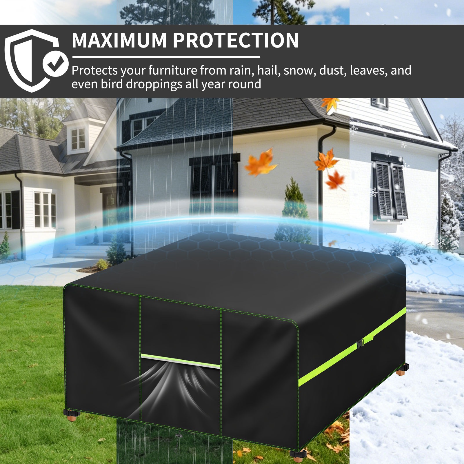 غطاء أثاث الحدائق مع فتحات تهو - مراجعة Outdoor Furniture Weatherproof وسعره