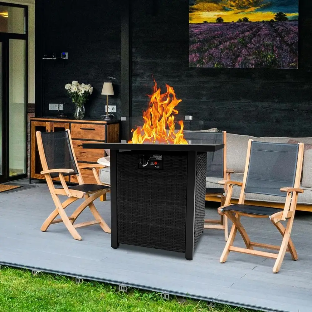 طقم أثاث خارجي من الخوص، أريكة - مراجعة Outdoor Furniture Fire Table وسعره