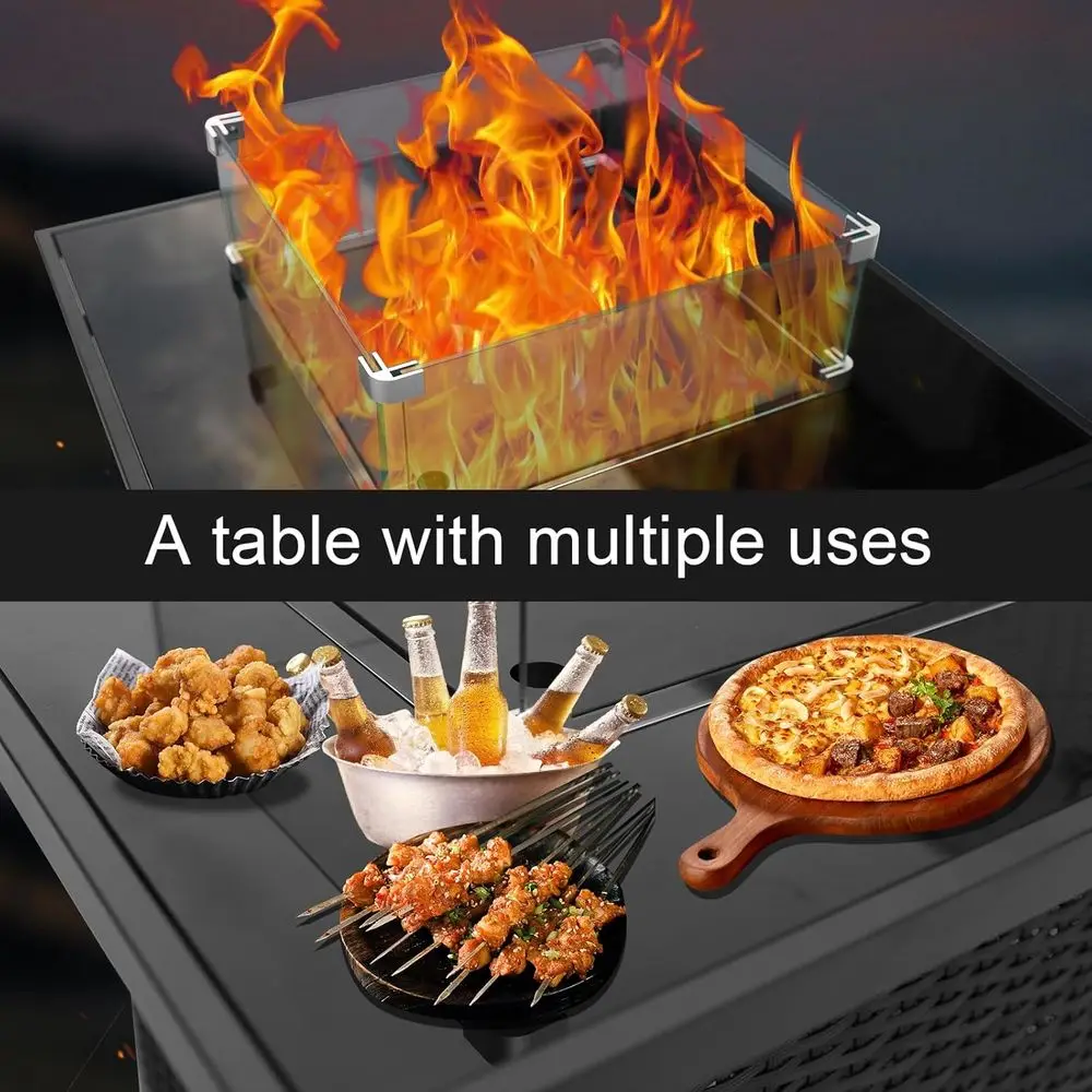 طقم أثاث خارجي من الخوص، أريكة - مراجعة Outdoor Furniture Fire Table وسعره