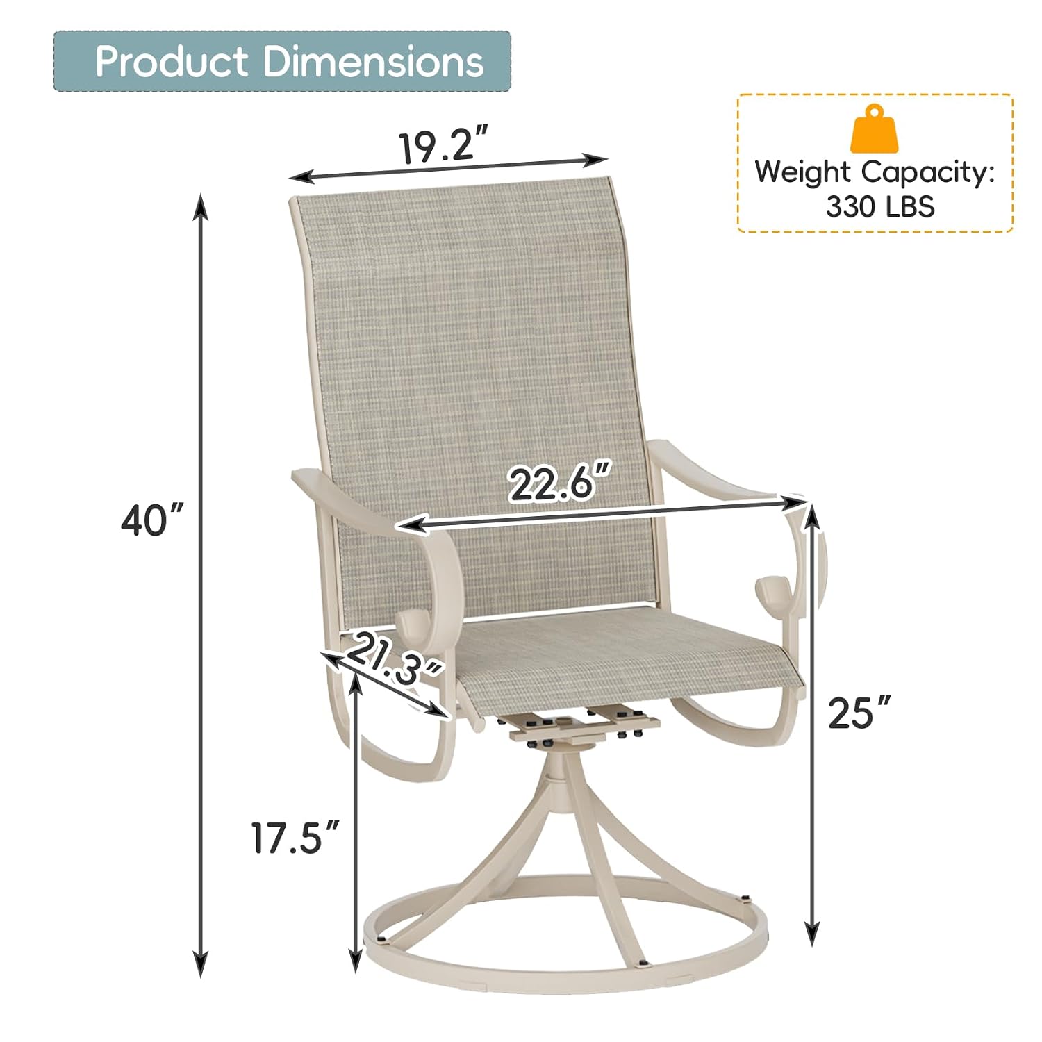مجموعة من كرسيين طعام دوّارين  - مراجعة Outdoor Furniture Dining Set وسعره