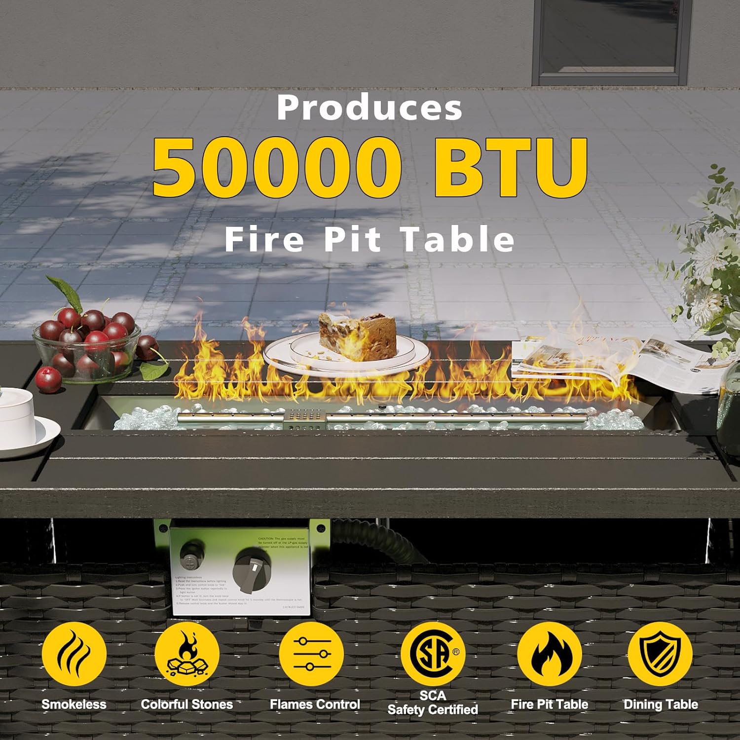طقم أثاث للفناء مع طاولة موقد  - مراجعة Outdoor Furniture Fire Table وسعره
