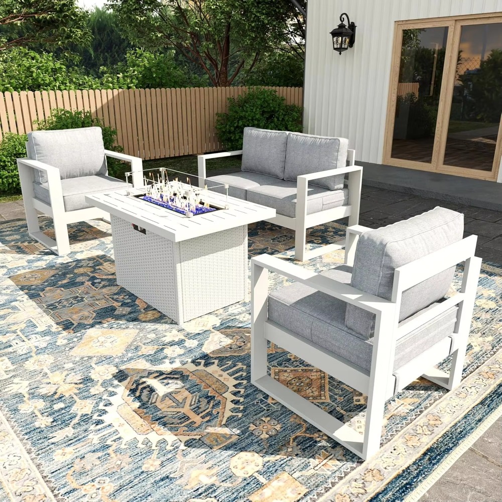 طقم أثاث للشرفة والتراس، سهل ا - مراجعة Outdoor Furniture Fire Table وسعره