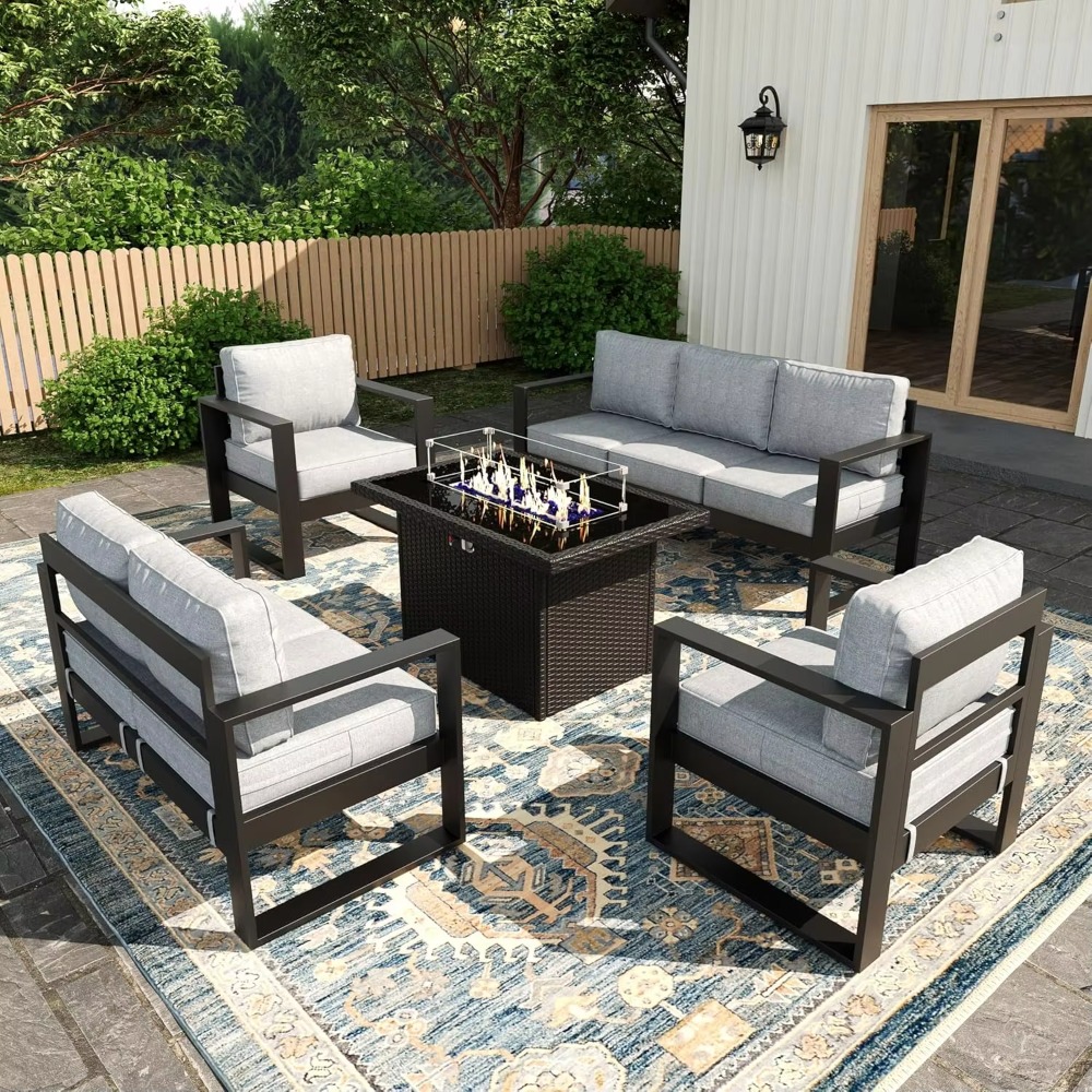 طقم أثاث للشرفة والتراس، سهل ا - مراجعة Outdoor Furniture Fire Table وسعره