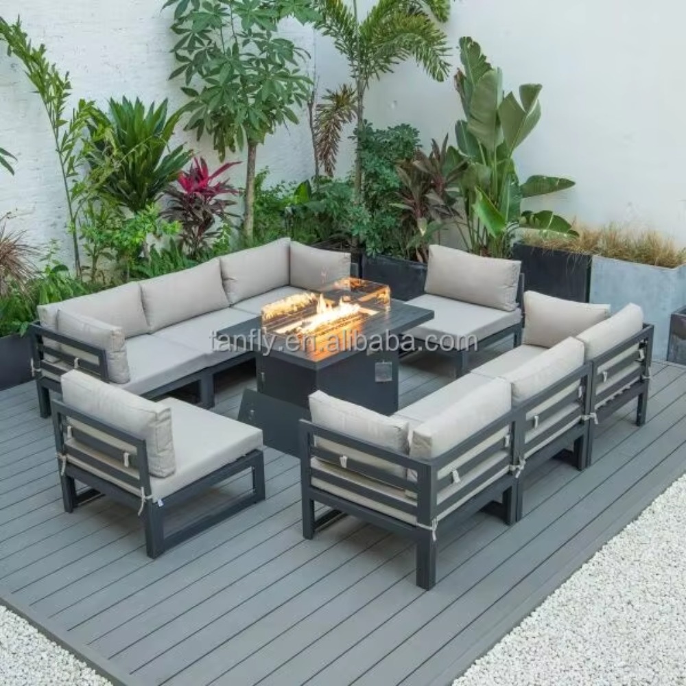 طقم أثاث خارجي للفنادق والفلل، - مراجعة Outdoor Furniture Fire Table وسعره