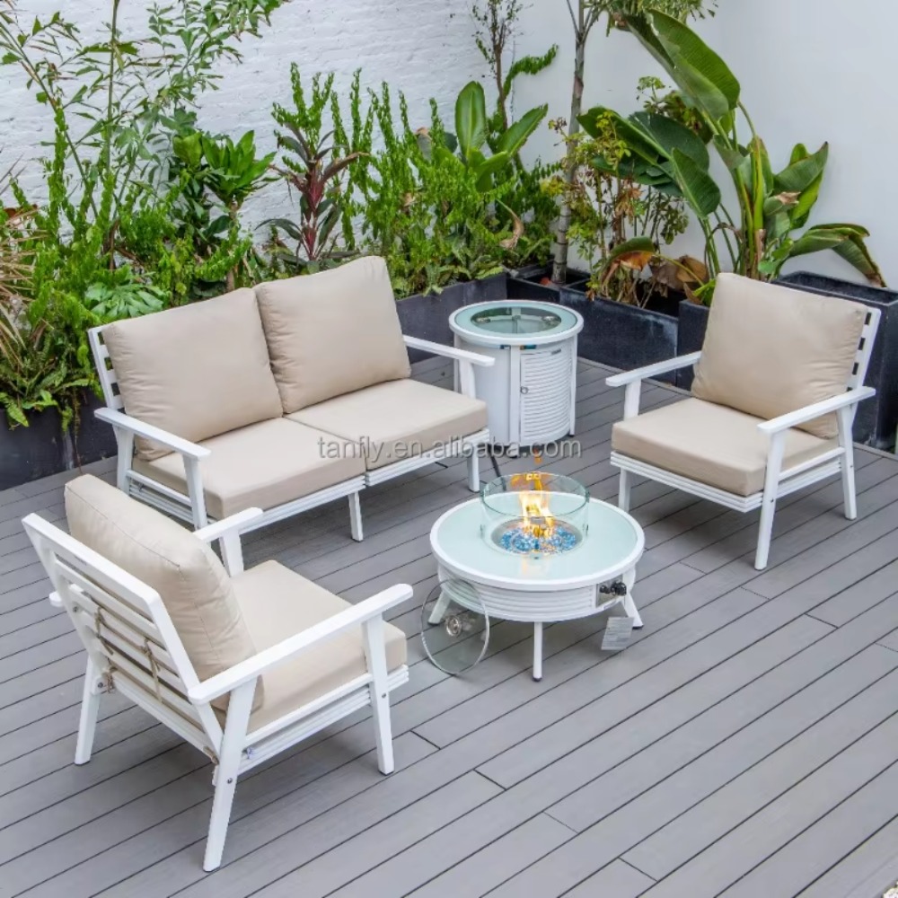 طقم أثاث خارجي للفنادق والفلل، - مراجعة Outdoor Furniture Fire Table وسعره