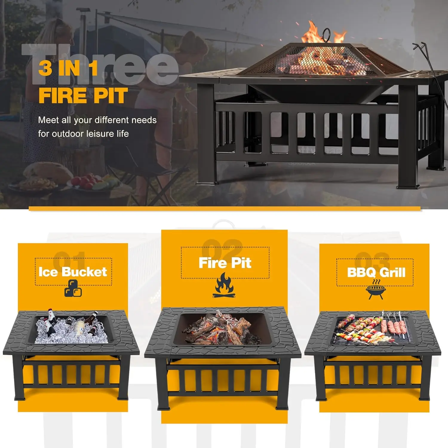 موقد خارجي، موقد نار معدني بطو - مراجعة Outdoor Furniture Fire Table وسعره