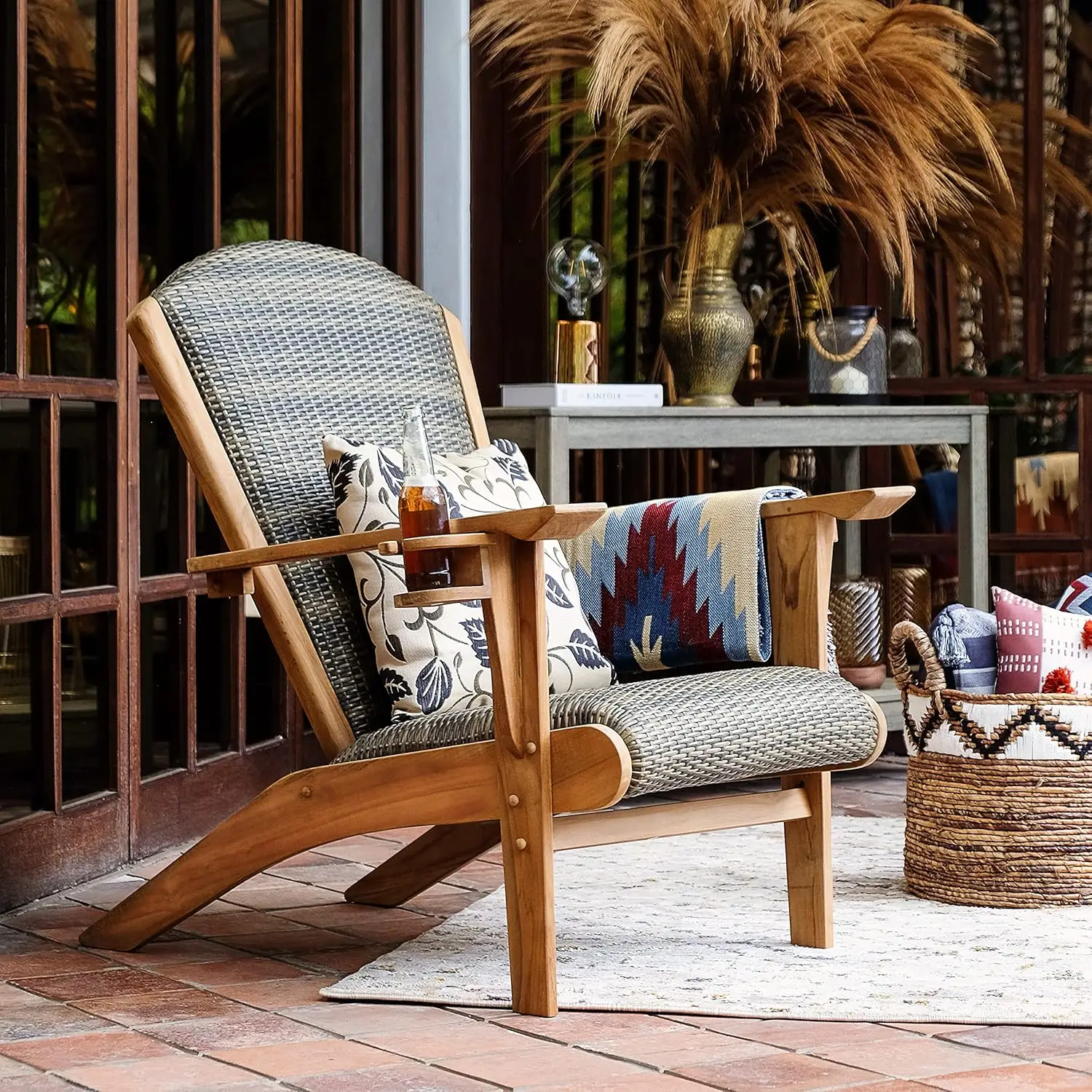 كرسي آديرونداك خارجي منجد مبطن - مراجعة Adirondack Chair Wood وسعره