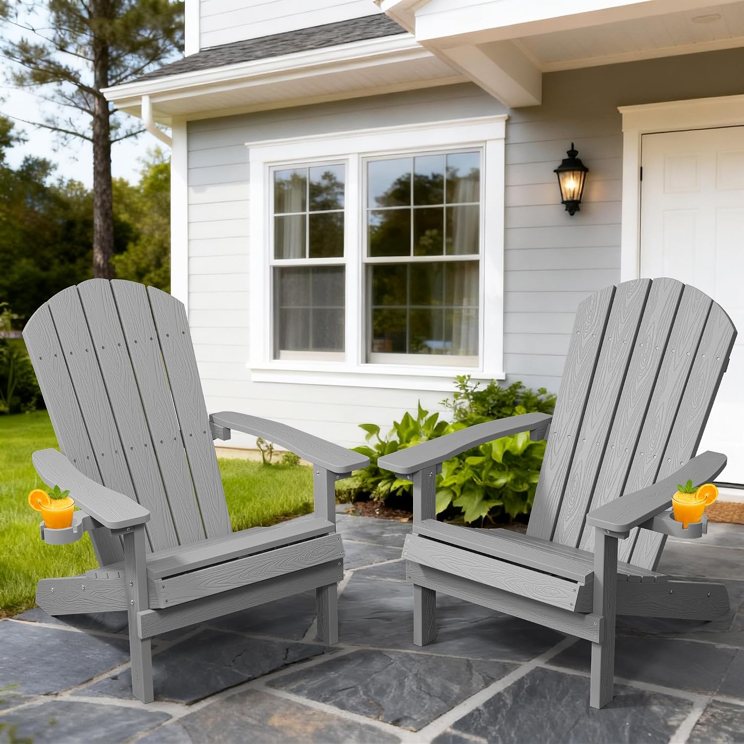 مجموعة من كرسيين أديرونداك مقا - مراجعة Outdoor Furniture Set With Fire Pit وسعره
