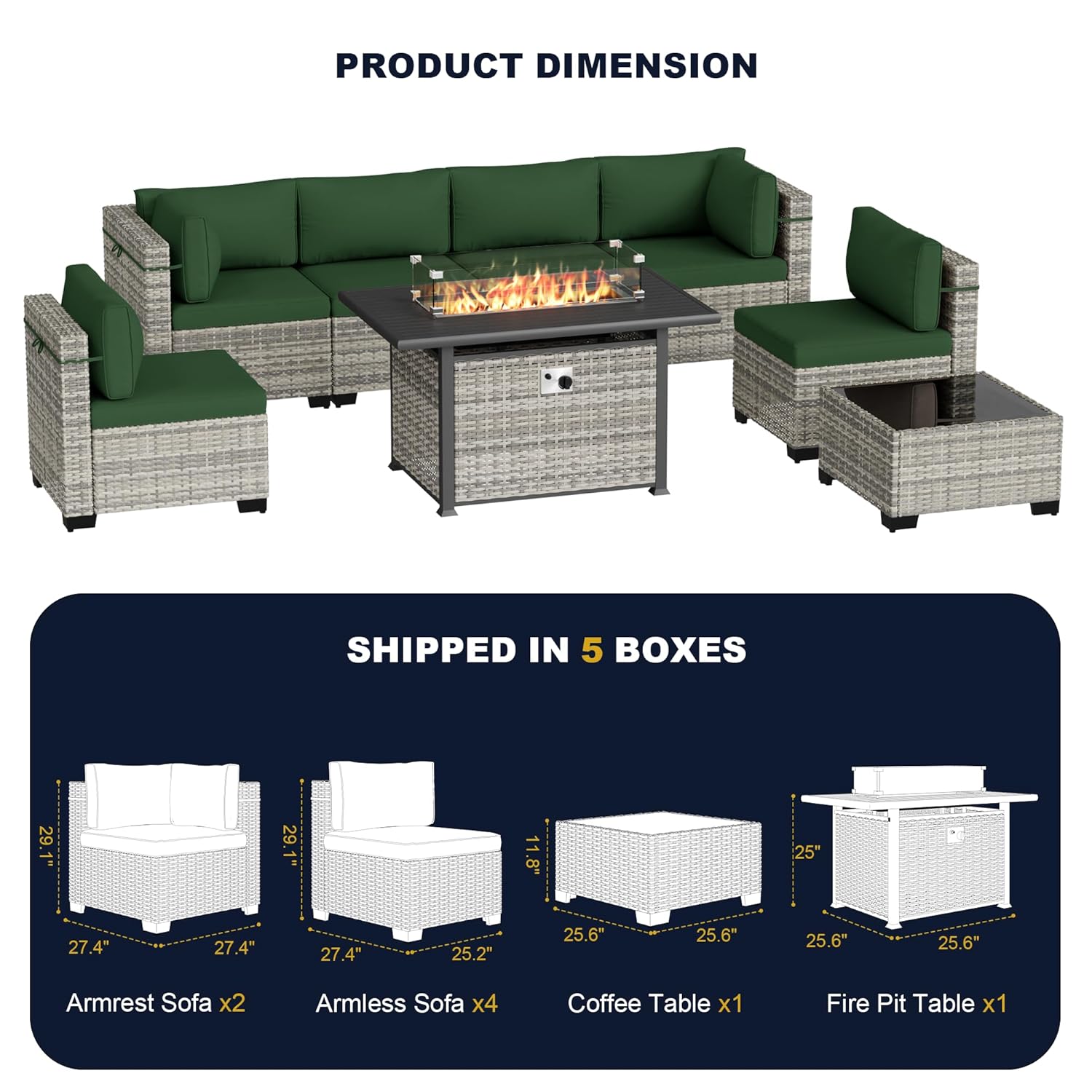 طقم أثاث خارجي مكون من 8 قطع م - مراجعة Outdoor Furniture Fire Table وسعره