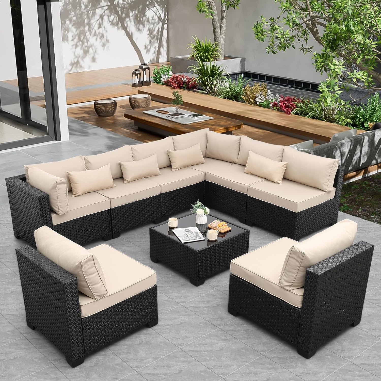 طقم أثاث خارجي مكون من 9 قطع م - مراجعة Outdoor Furniture Lounge وسعره
