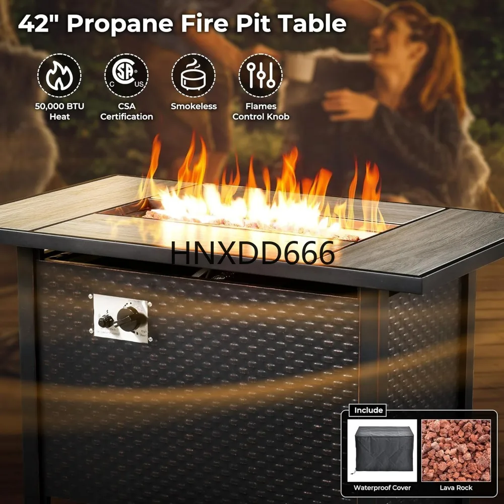طقم أثاث خارجي مكون من 8 قطع م - مراجعة Outdoor Furniture Fire Table وسعره