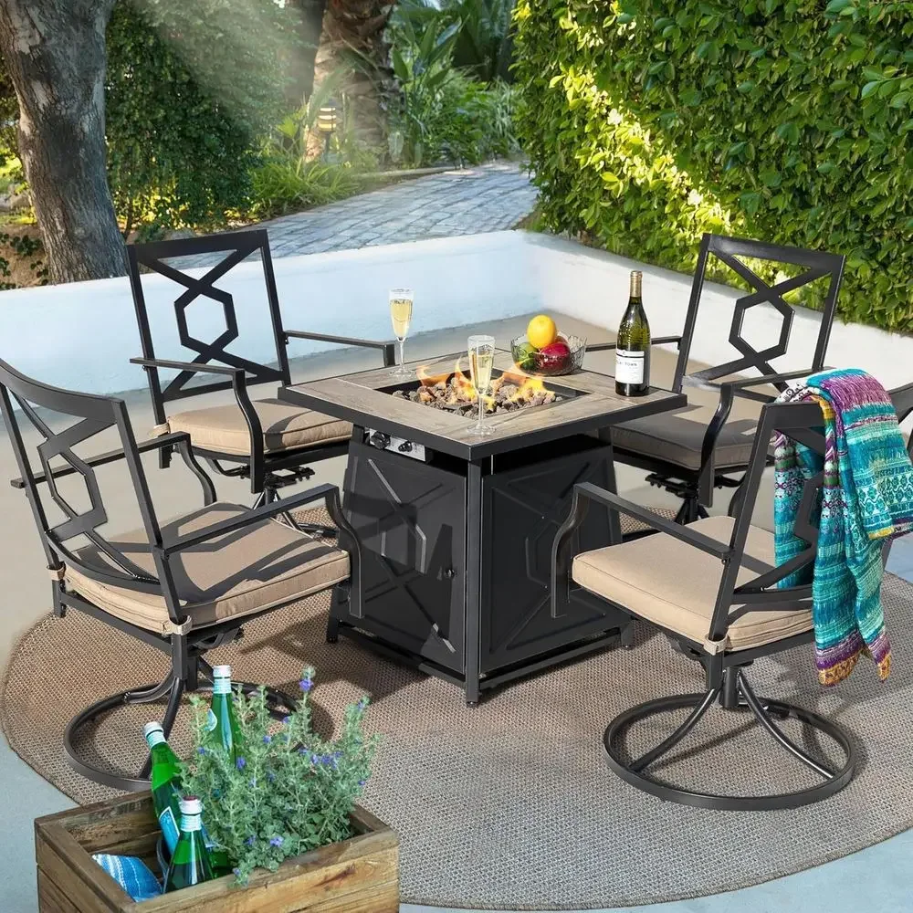 طقم أثاث خارجي مكون من 5 قطع م - مراجعة Outdoor Furniture Fire Table وسعره