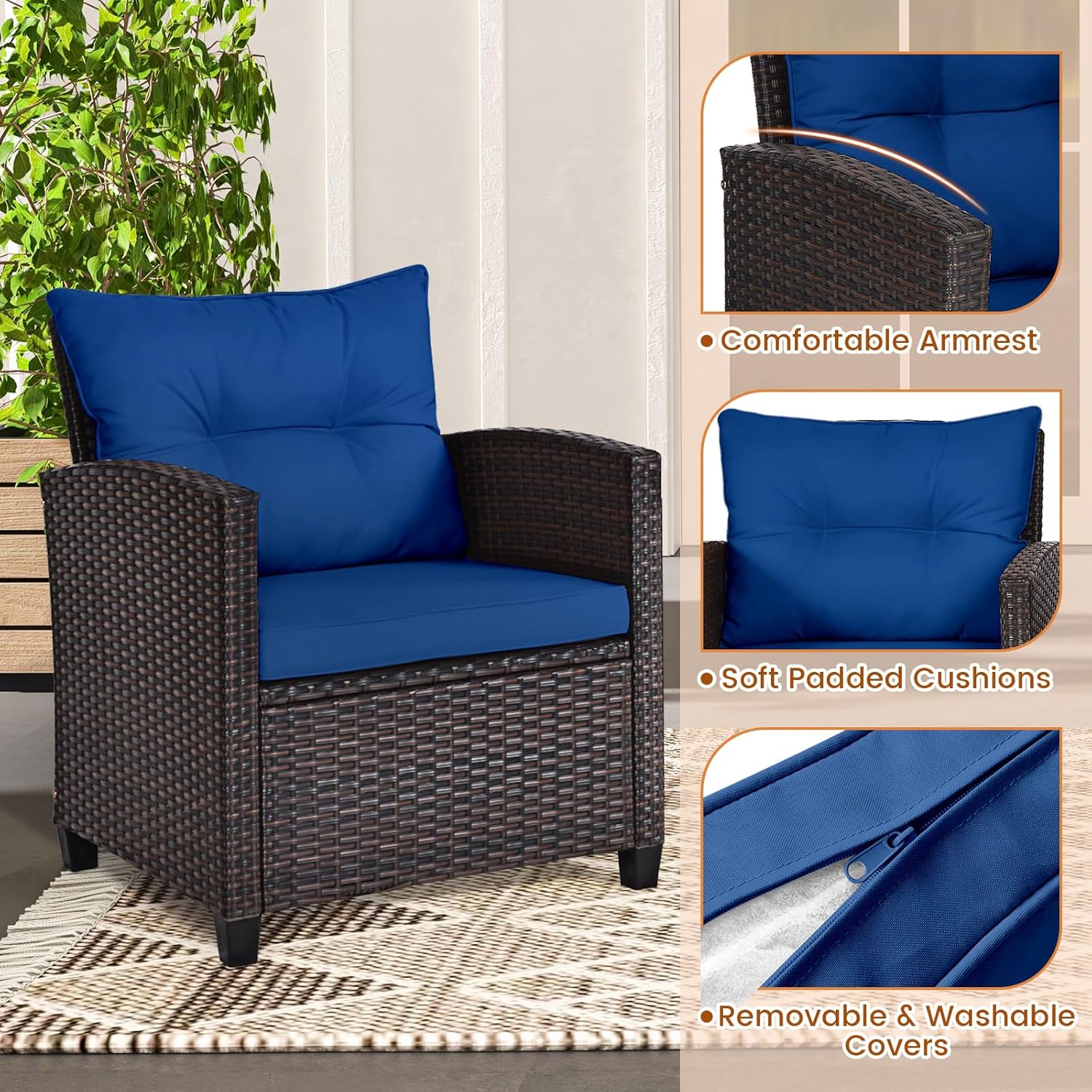 طقم بيسترو خارجي من 3 قطع من ا - مراجعة Outdoor Furniture Weatherproof وسعره