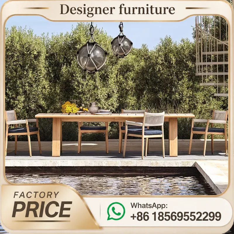 طقم أثاث فناء من خشب الساج للح - مراجعة Outdoor Furniture Dining Set وسعره
