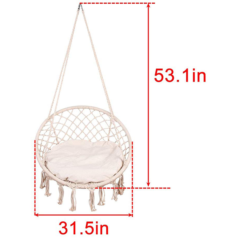 الأبيض شنقا القطن حبل مكرميه أ - مراجعة Garden Swing Chair وسعره